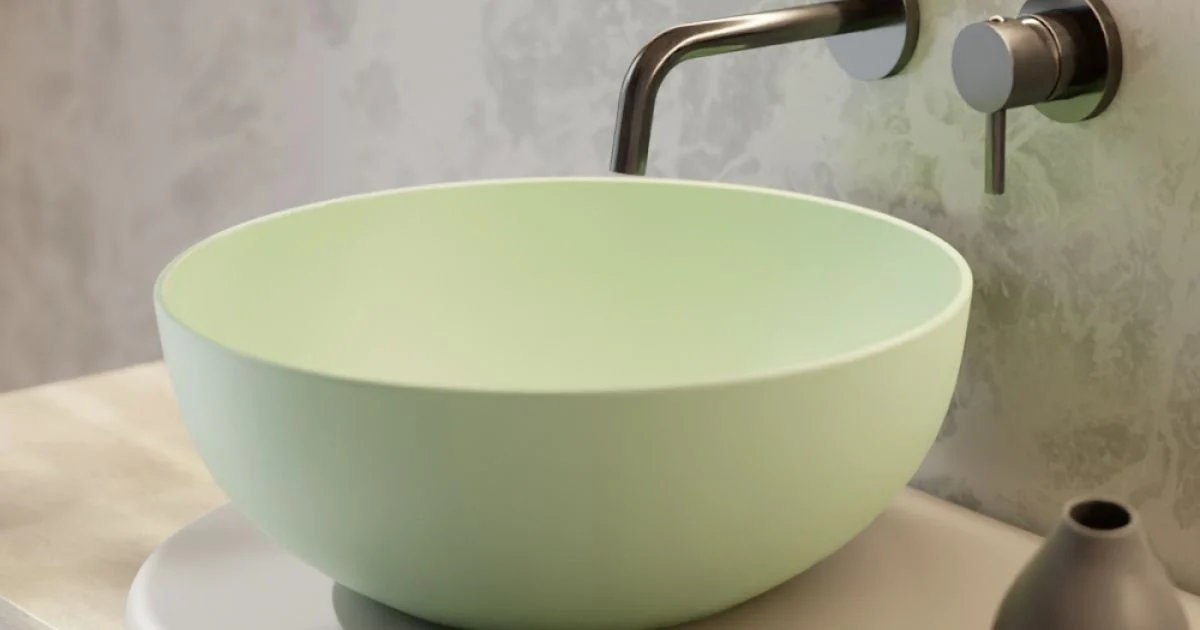 Lavabo Rotondo da Appoggio in Ceramica Colorata L 40 cm - Chicco