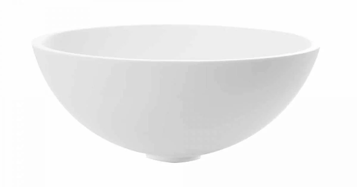 Lavabo Rotondo da Appoggio in Resina Finitura Bianco Ottico - Circle