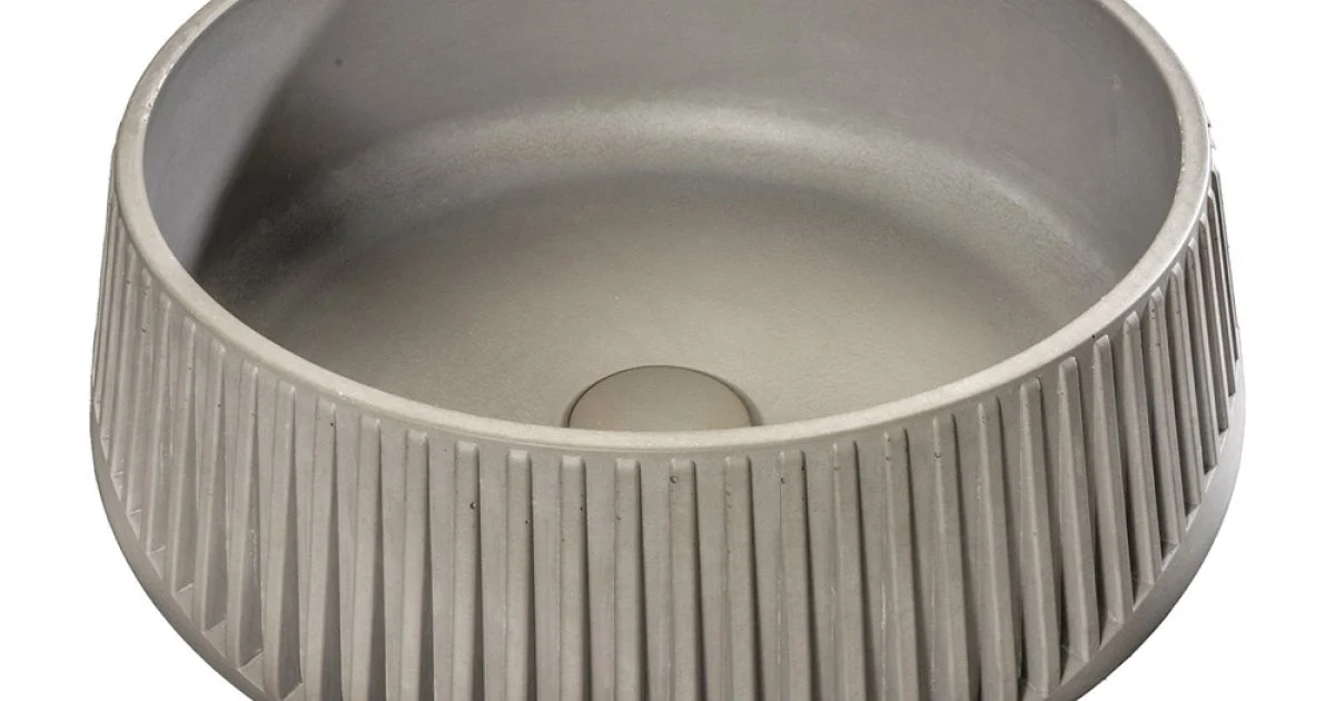 Lavabo Rotondo da Appoggio Realizzato in Cemento e Resina - Ibisco