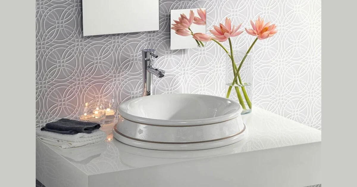 Lavabo Semincasso da Bagno Realizzato in Fire Clay Made in Italy - Erasmo