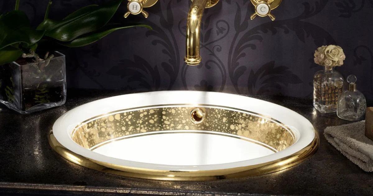 Lavabo Semincasso in Fire Clay con Banda in Diverse Finiture - Botticino
