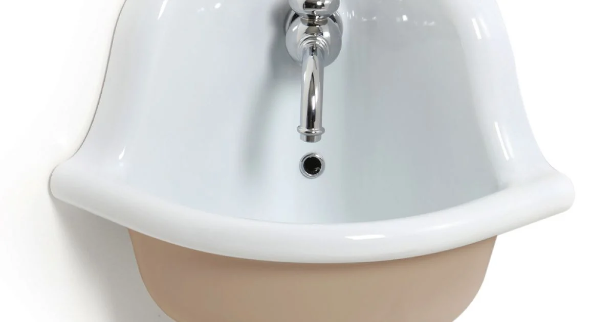 Lavabo Sospeso Angolare in Ceramica Bianca e Colorata 42 cm - Angelino