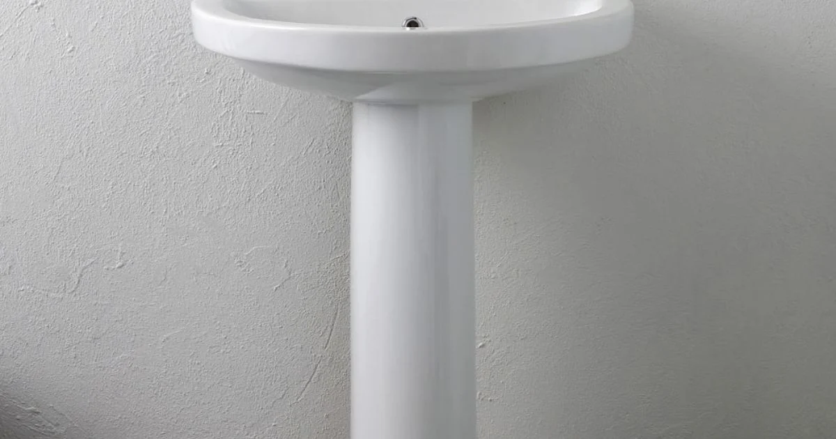 Lavabo su Colonna Monoforo in Ceramica Bianca dal Design Classico - Silice