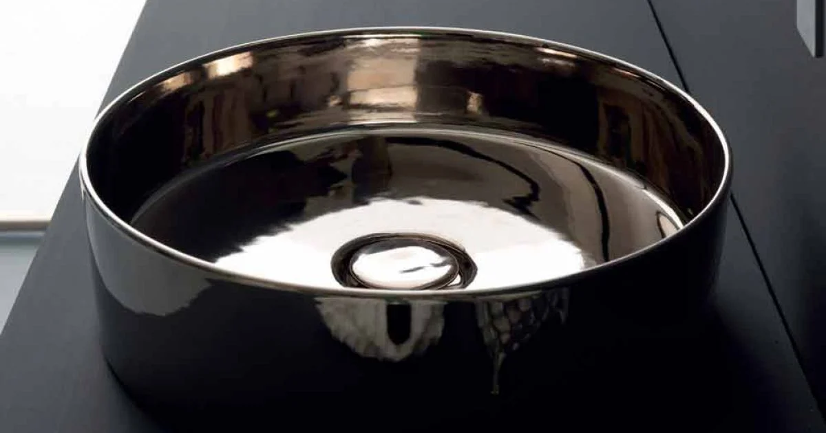 Lavabo tondo da appoggio in ceramica colorata made in Italy