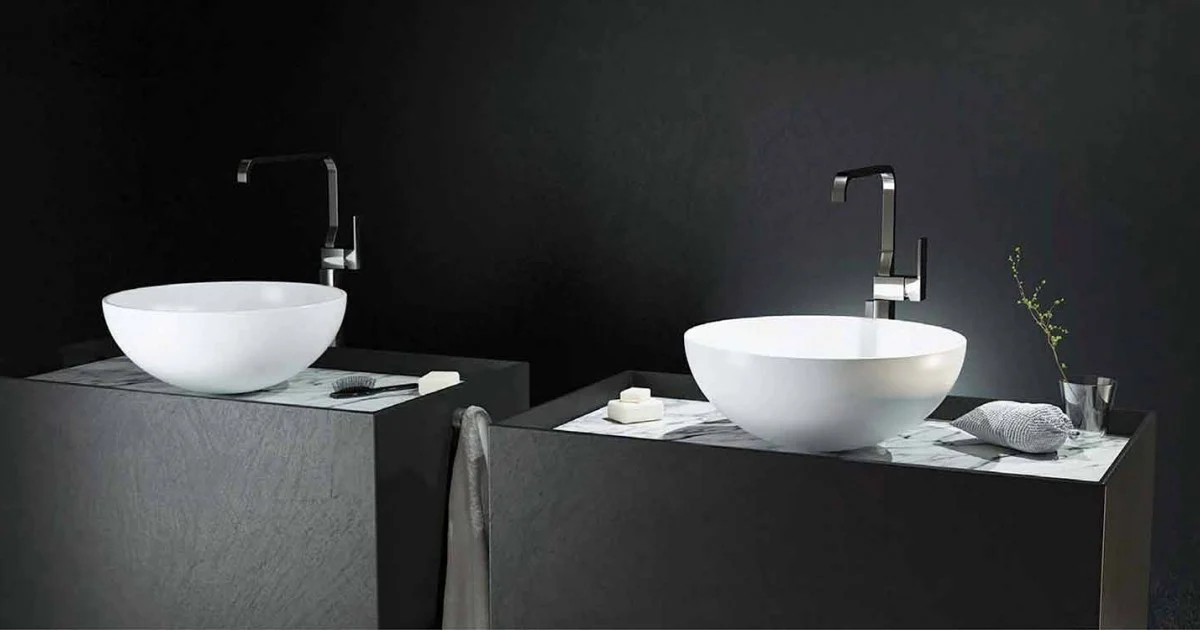 Lavandino circolare da appoggio made in Italy, Donnas