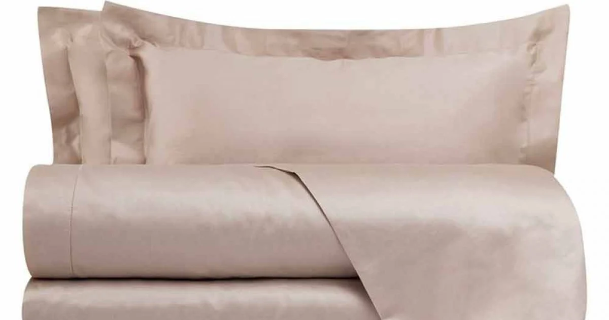 Lenzuola in Raso di Cotone Completo da Letto Matrimoniale Tinta Unita - Fresia