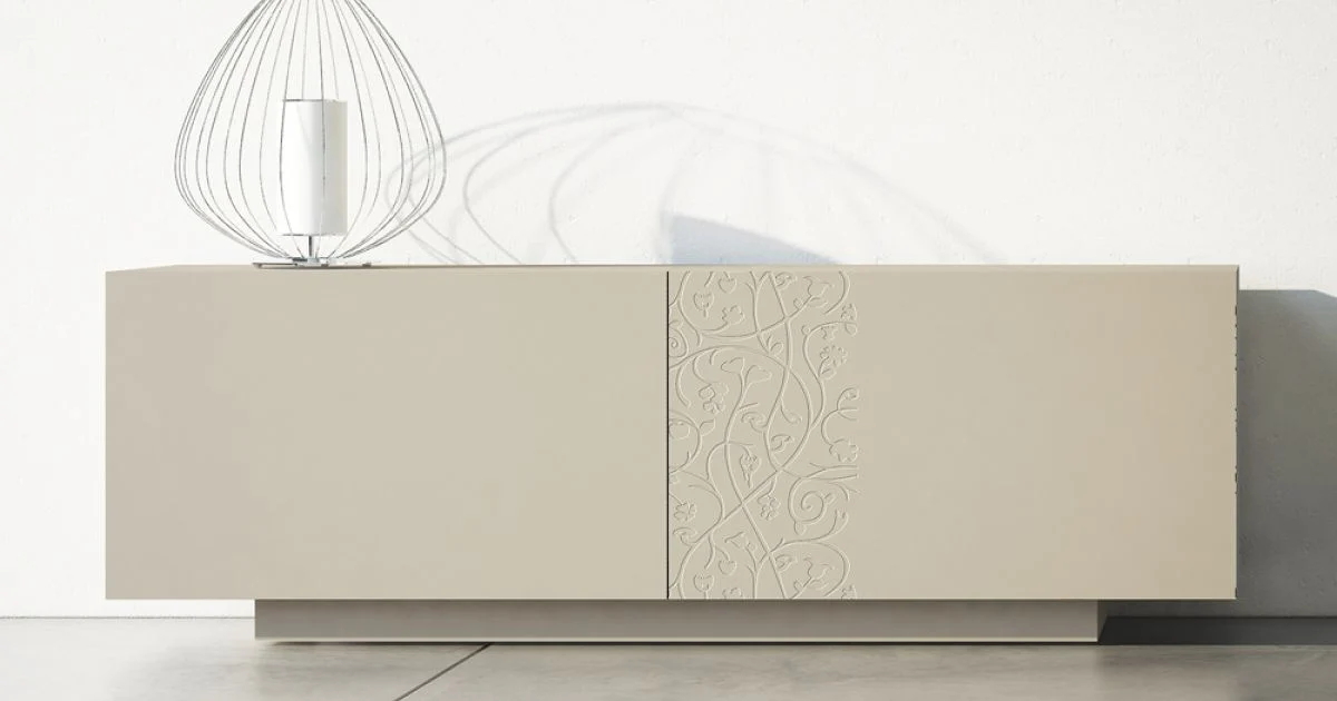 Madia in Mdf con Base a Zoccolo e Anta Decorata Made in Italy - Deodara