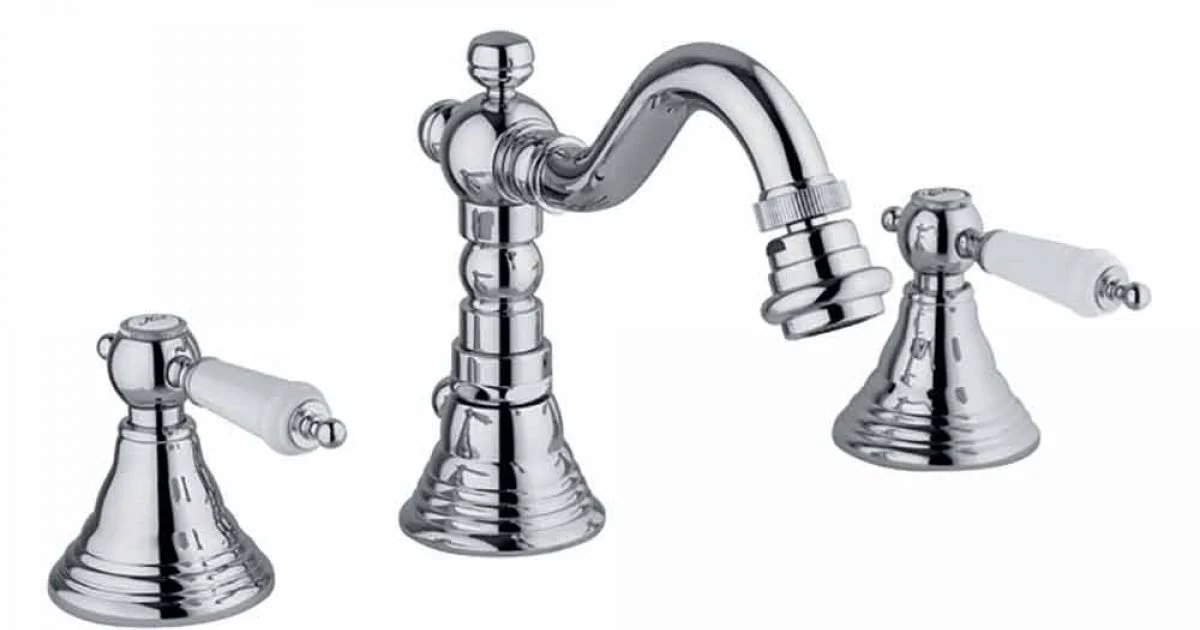Miscelatore a 3 Fori per Bidet in Ottone Design Classico Made in Italy - Shelly