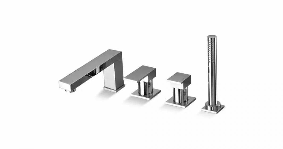 Miscelatore Bordo Vasca 4 Fori in Ottone di Design Made in Italy - Panela
