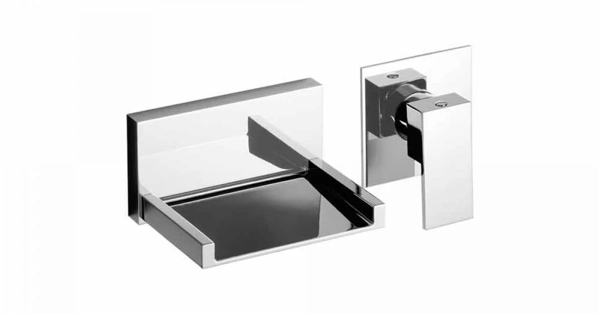 Miscelatore Lavabo a Parete Moderno con Bocca a Cascata Made in Italy - Bibo