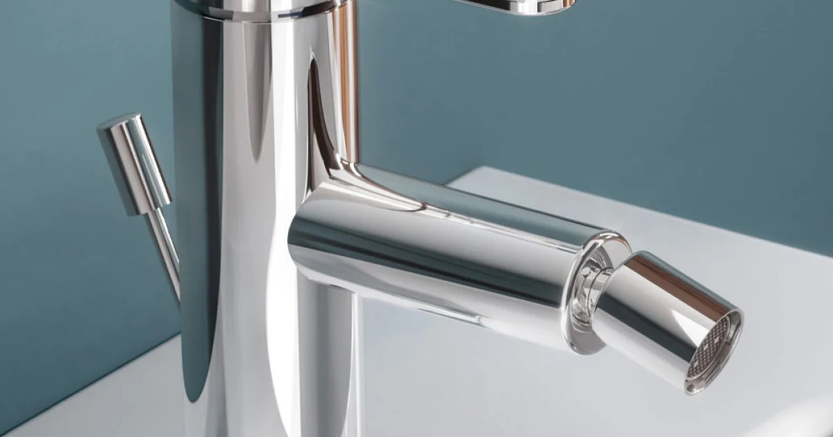 Miscelatore Monocomando Bidet Design Piatto in Ottone Cromato - Agenore