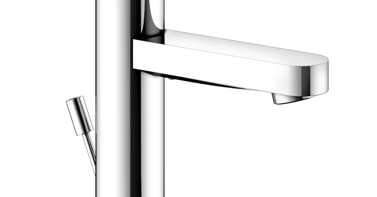 Miscelatore Monocomando Lavabo Design Piatto in Ottone Cromato - Agenore