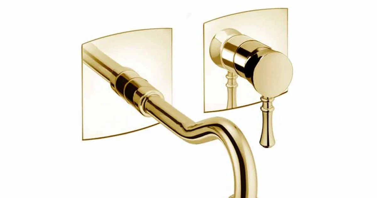 Miscelatore per Lavabo a Muro in Ottone Made in Italy - Neno