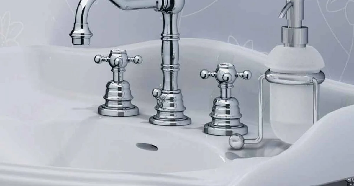 Miscelatore per Lavabo Bagno a Tre Fori in Ottone Moderno Made in Italy - Binsu