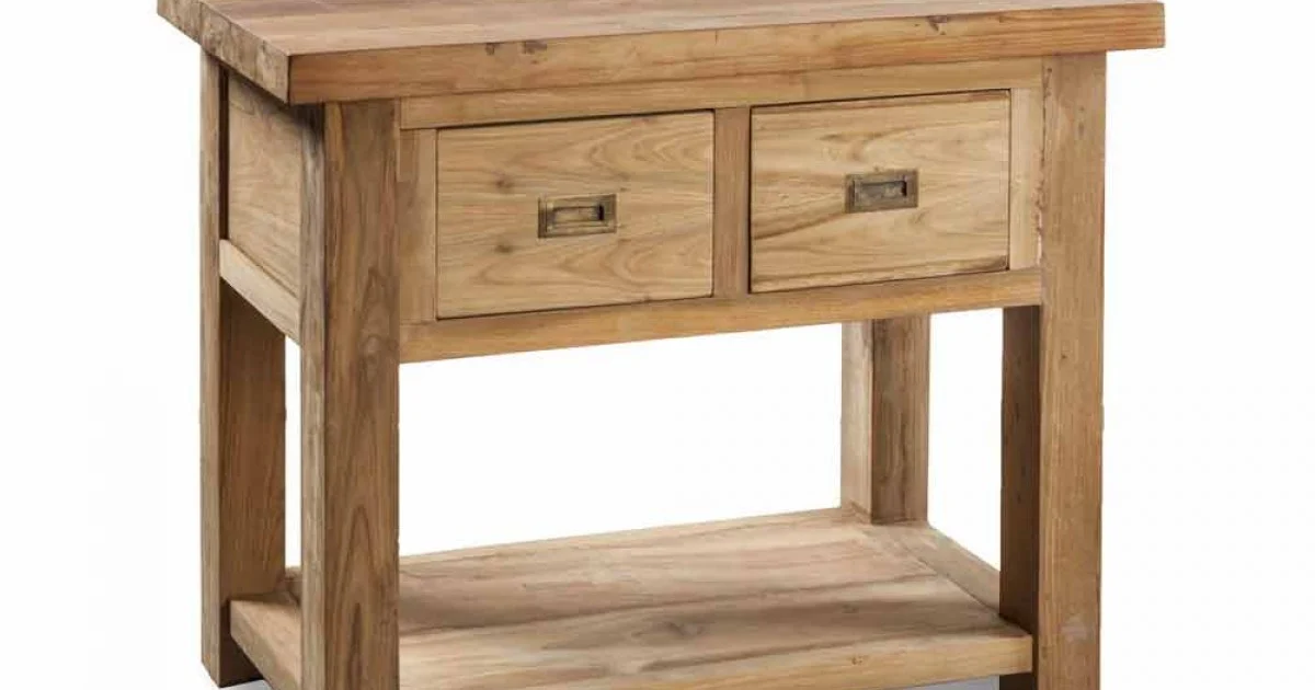 Mobile Bagno in Legno Teak Naturale con 2 Cassetti - Faetano