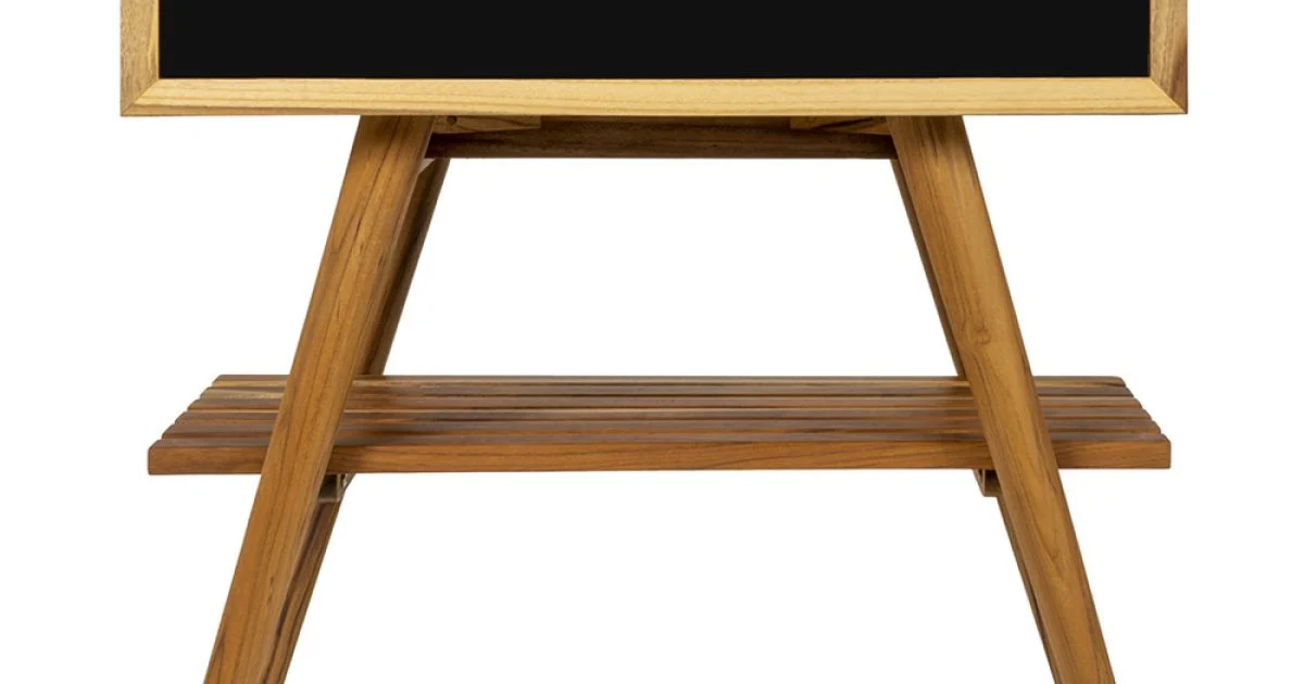 Mobile Bagno con Struttura in Teak Naturale e Cassetto in Mogano  - Gatien