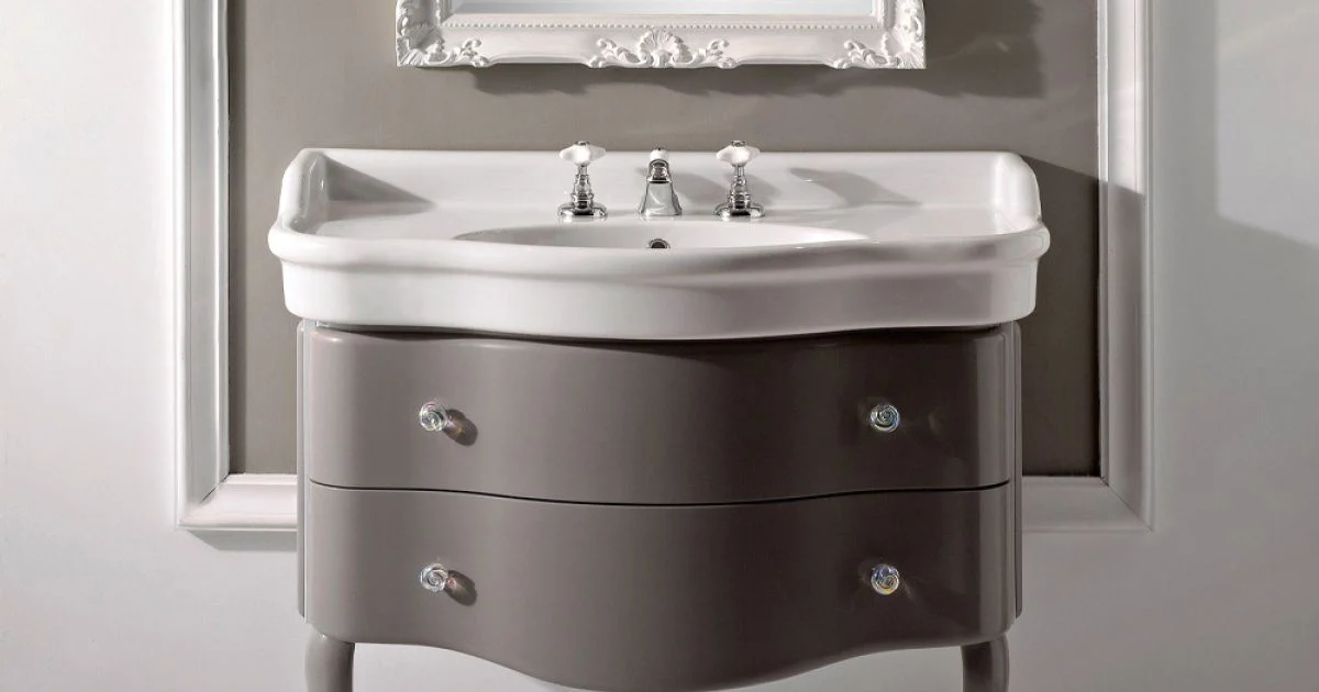 Mobile con Due Cassetti Laccato Lucido e Lavabo Made in Italy - Candy