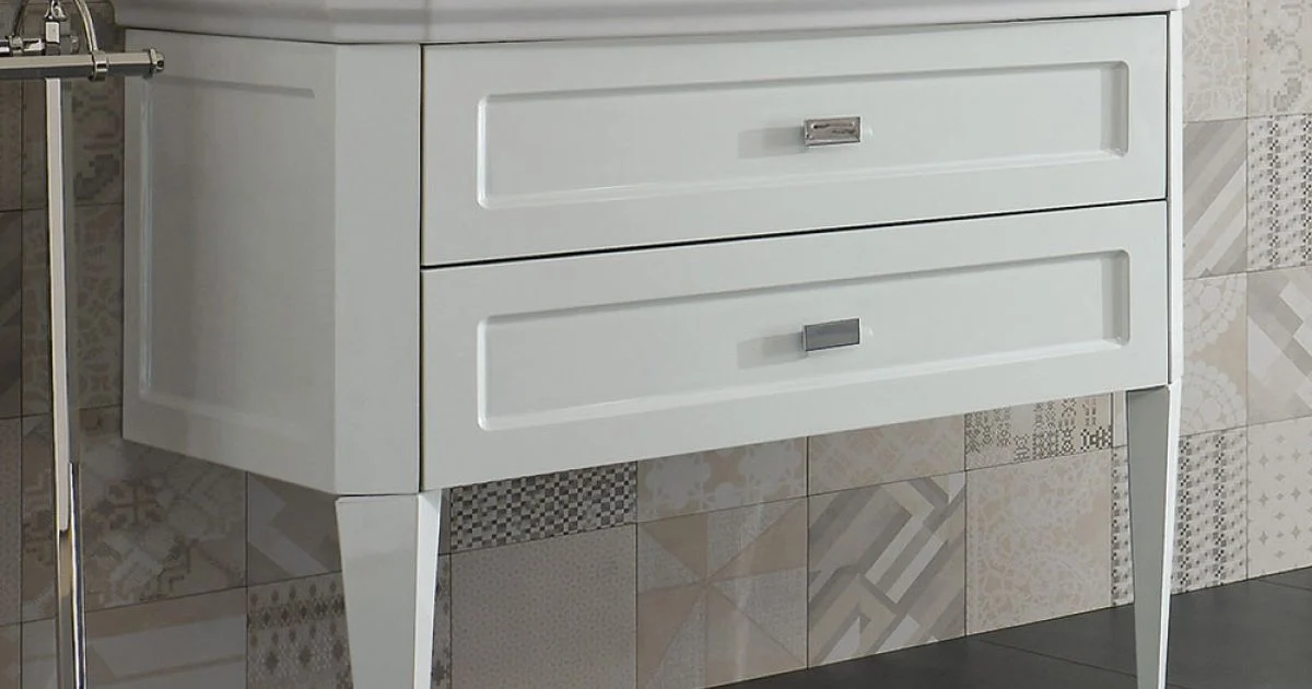 Mobile da Bagno con Due Cassetti e Lavabo in Ceramica Made in Italy - Rome
