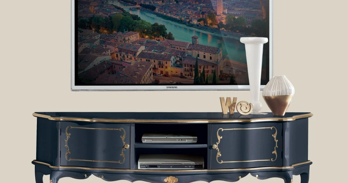 Mobile Porta Tv Classico in Legno con Ante e Vani Made in Italy - Leonor