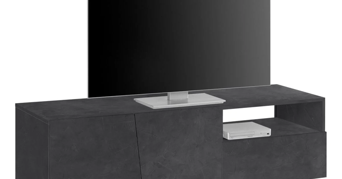 Mobile Porta Tv in Legno Design 2 Ante 1 Cassetto e Vano a Giorno - Joris