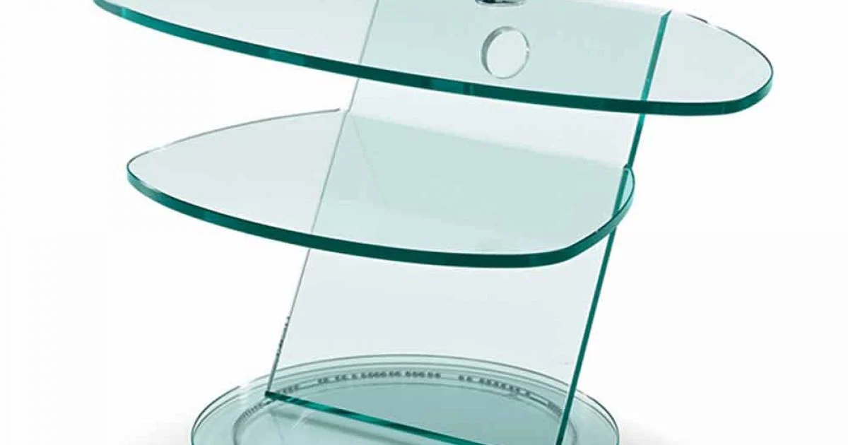 Mobile Porta Tv in Vetro con Base Rotante e Ripiani Made in Italy - Salemme