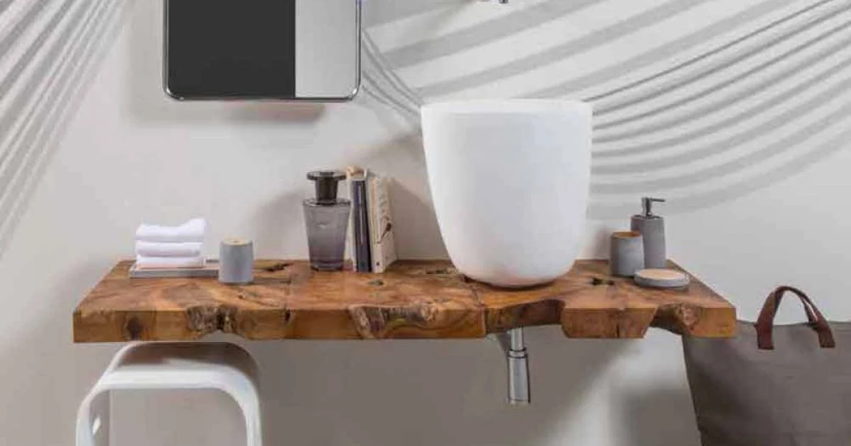 Mobile Top Bagno a Sospensione in Legno Teak Massello - Forest