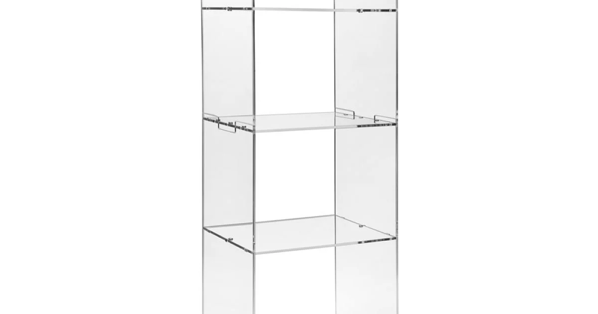 Mobile Vetrina Plexiglass Trasparente Design Italiano 4 Ripiani - Raganella