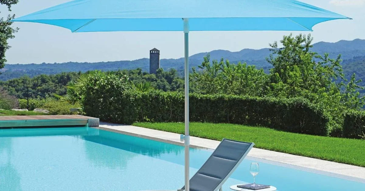 Ombrellone da Giardino con Struttura in Alluminio Rigato Anodizzato - Laila