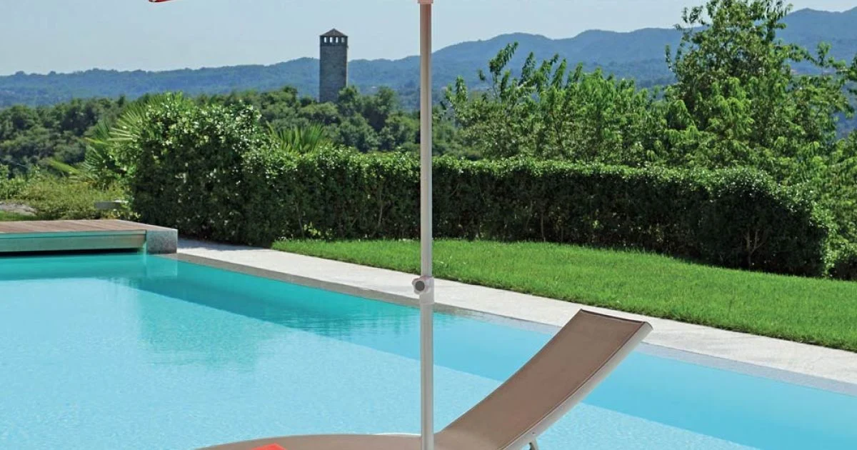 Ombrellone da Giardino con Struttura in Alluminio Rigato e Tessuto - Renaud