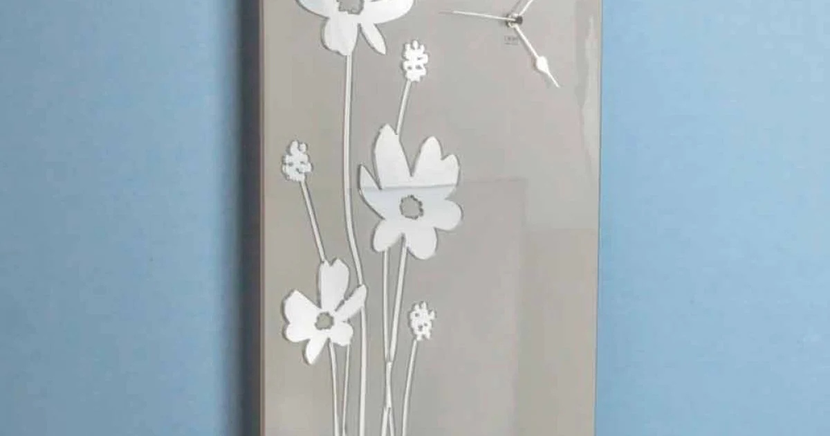 Orologio a Parete Design Marrone in Legno e Plexiglass Rettangolare - Silene