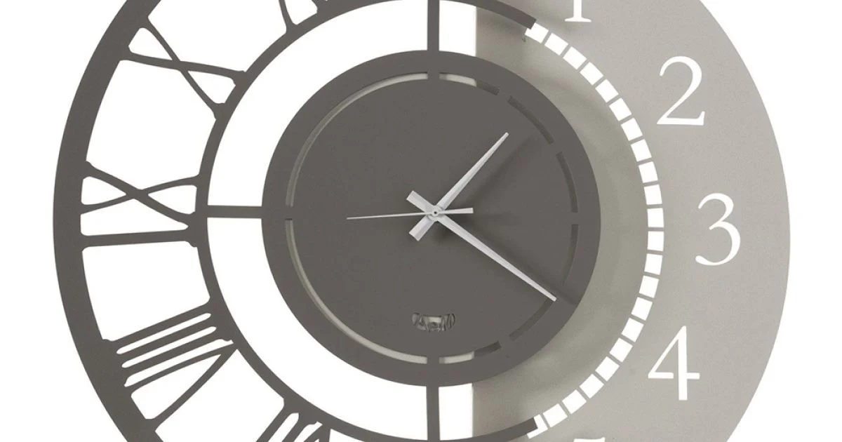 Orologio a Parete in Ferro Design Tondo Moderno Doppia Numerazione - Kassio