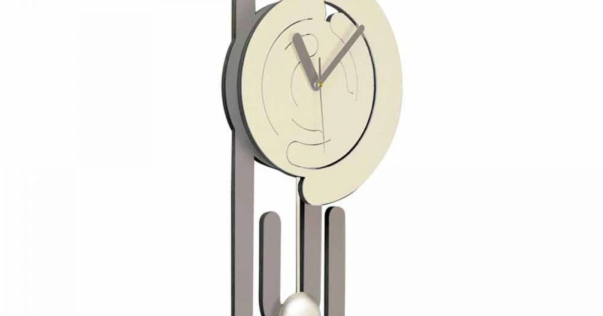 Orologio a Pendolo da Parete Design Moderno in Legno Beige e Marrone - Graffetta