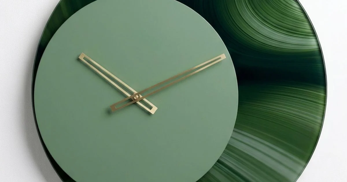 Orologio da Muro Rotondo Verde in Metacrilato Stampato Made in Italy - Verdia