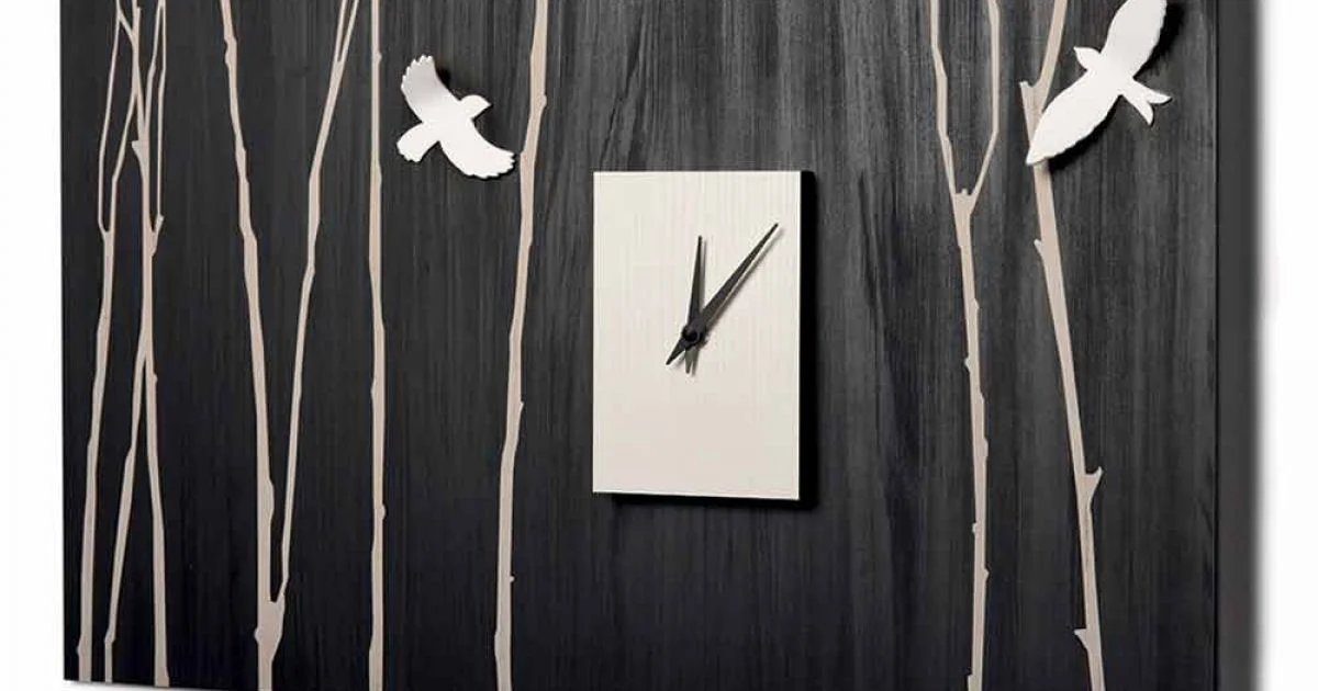 Orologio da Parete in Legno con Decori Tridimensionali Made in Italy - Forrest