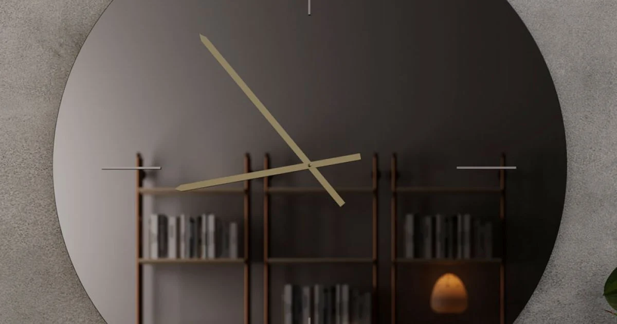 Orologio da Parete in Vetro con Lancette in Ottone Satinato - Radia