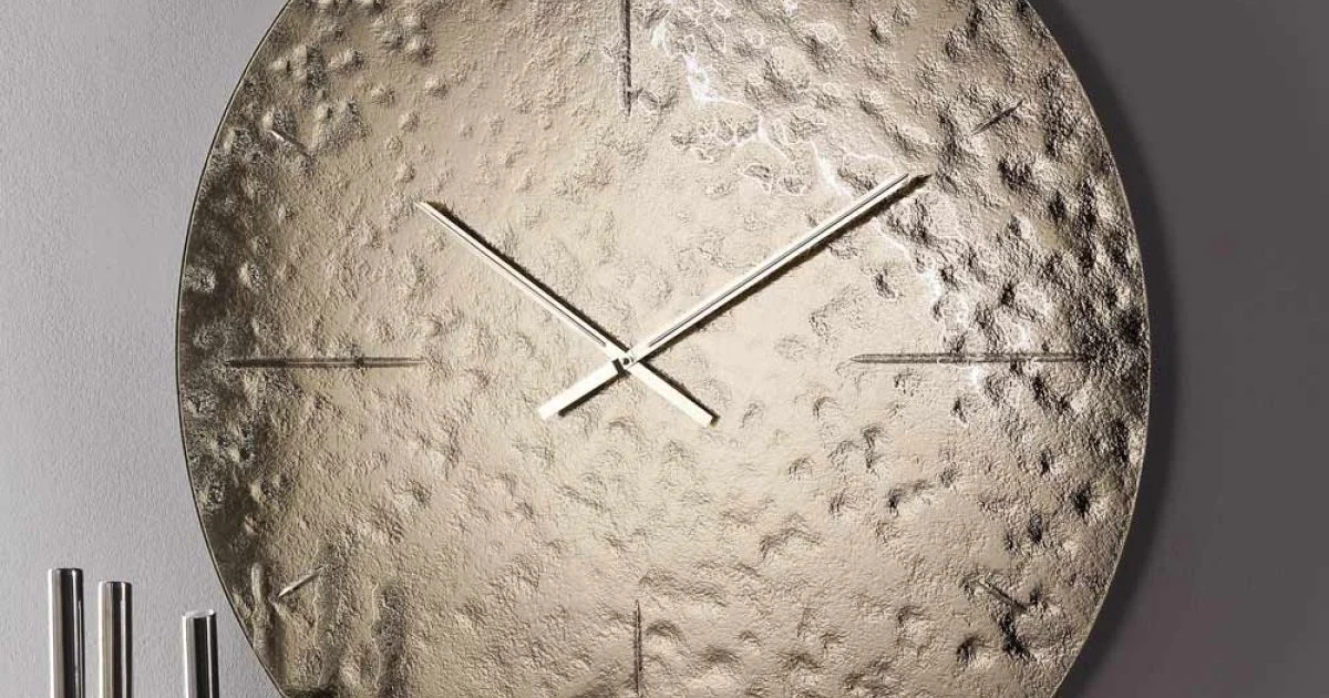 Orologio da Parete in Vetro Fuso Ondulato con Lancette in Ottone - Radia