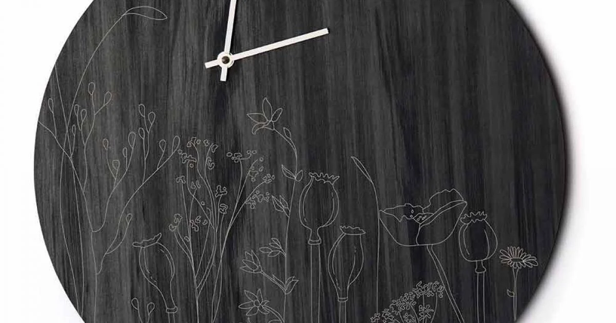 Orologio da Parete Moderno in Legno Design Tondo e Incisione a Laser - Florinto