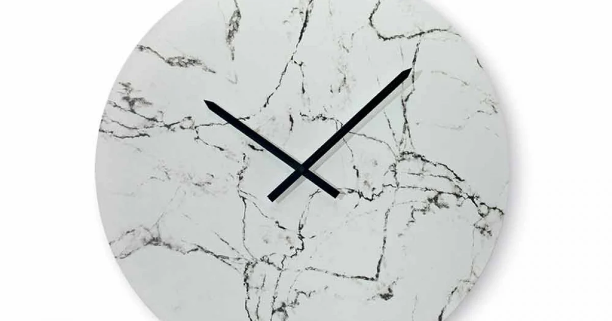 Orologio da Parete Rotondo Effetto Marmo Senza Numeri Made in Italy - Quadrante