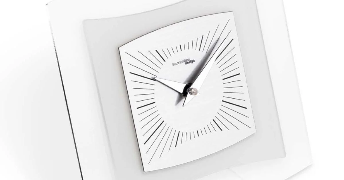 Orologio da Tavolo in Metacrilato Trasparente e Bisatinato Made in Italy - Glad
