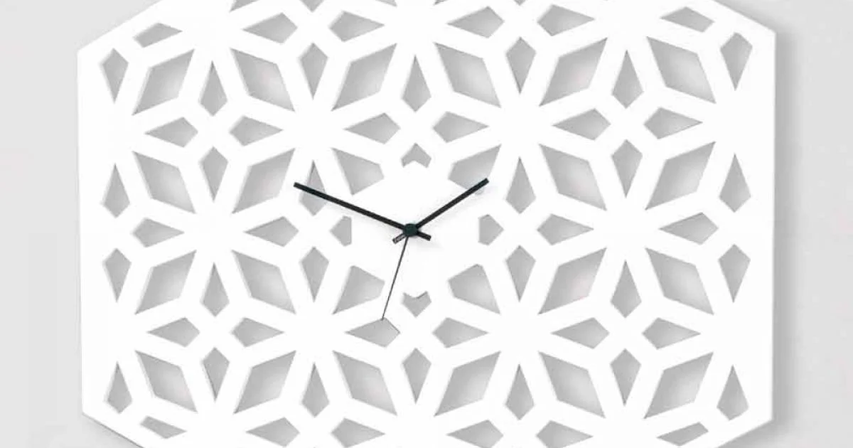 Orologio Grande da Parete in Legno Bianco Tortora Verde o Rosa di Design - Tarto