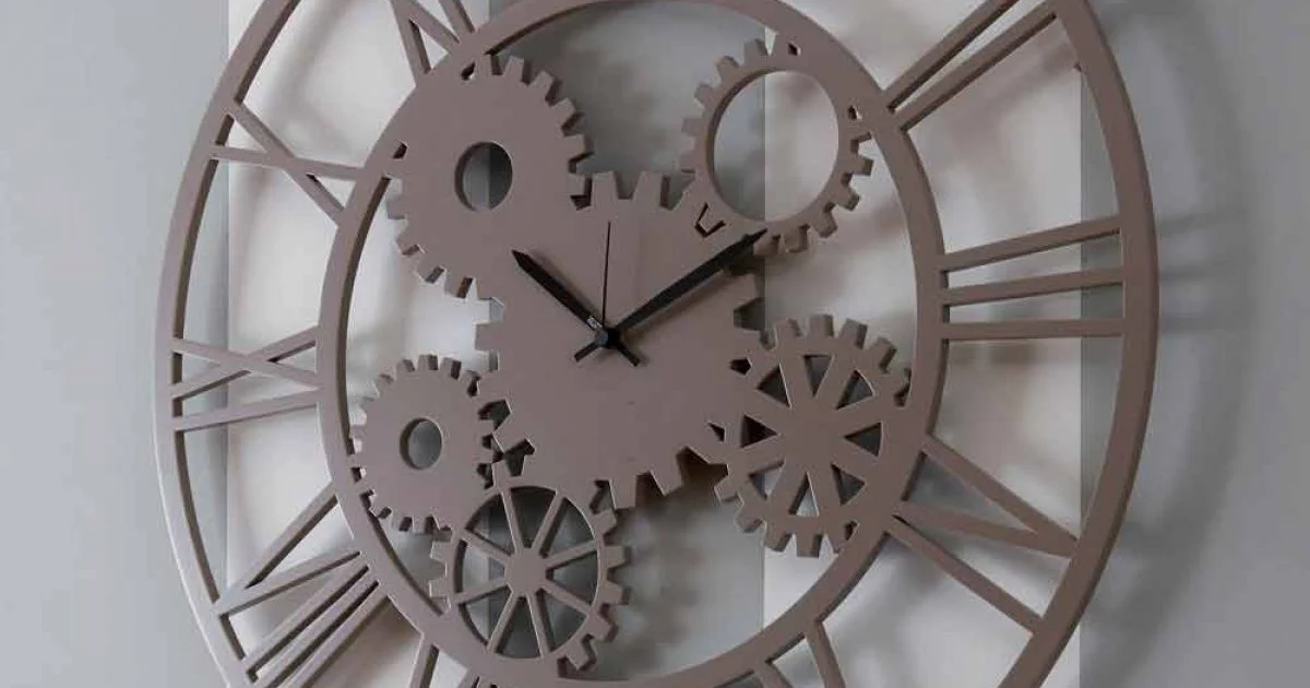 Orologio in Legno a Parete Grande e Rotondo di Design Shabby Colorato - Meccanio