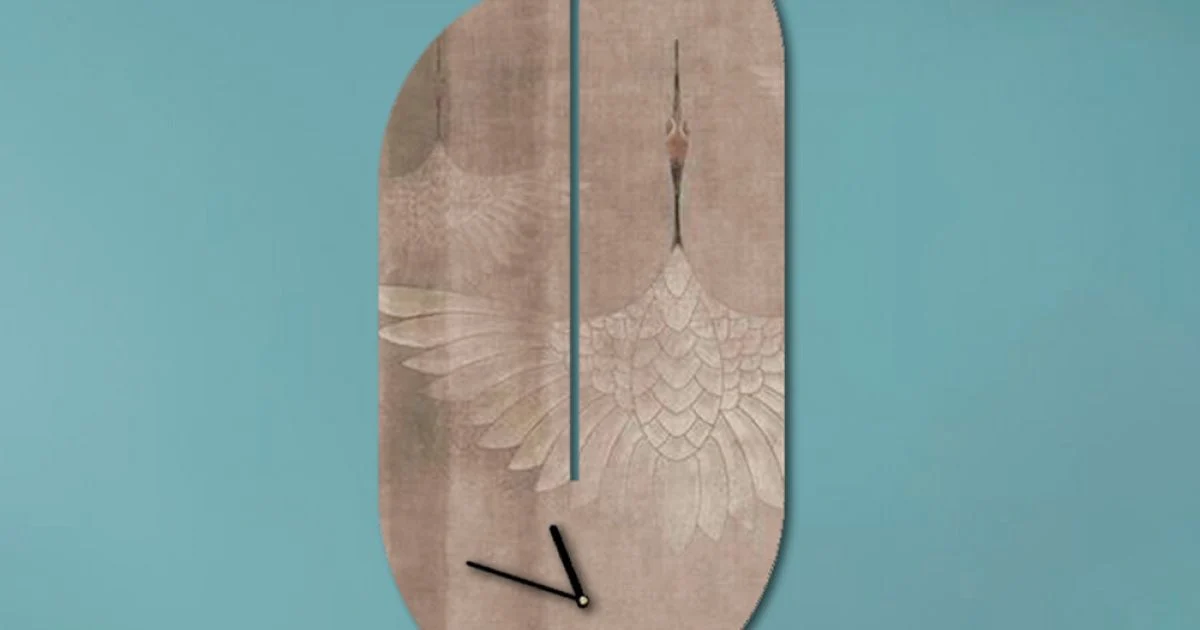 Orologio in Legno con Stampa di Airone Realizzato in Italia - Palau