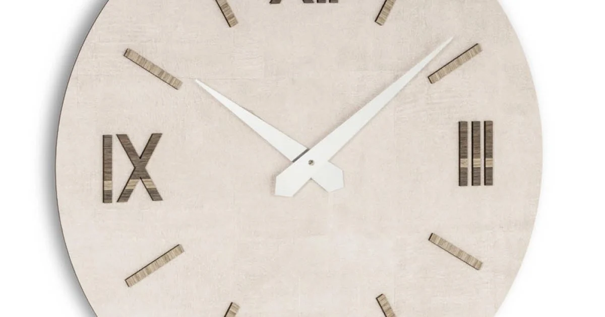 Orologio in MDF e Polipropilene con Texture Diverse Made in Italy - Nice