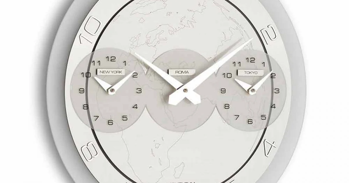 Orologio moderno da muro Dininho Tris, con triplo quadrante