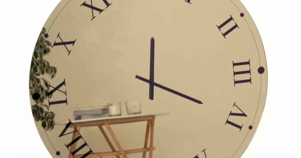 Orologio Rotondo da Parete in Cristallo Specchiato Made in Italy - Ingranaggio