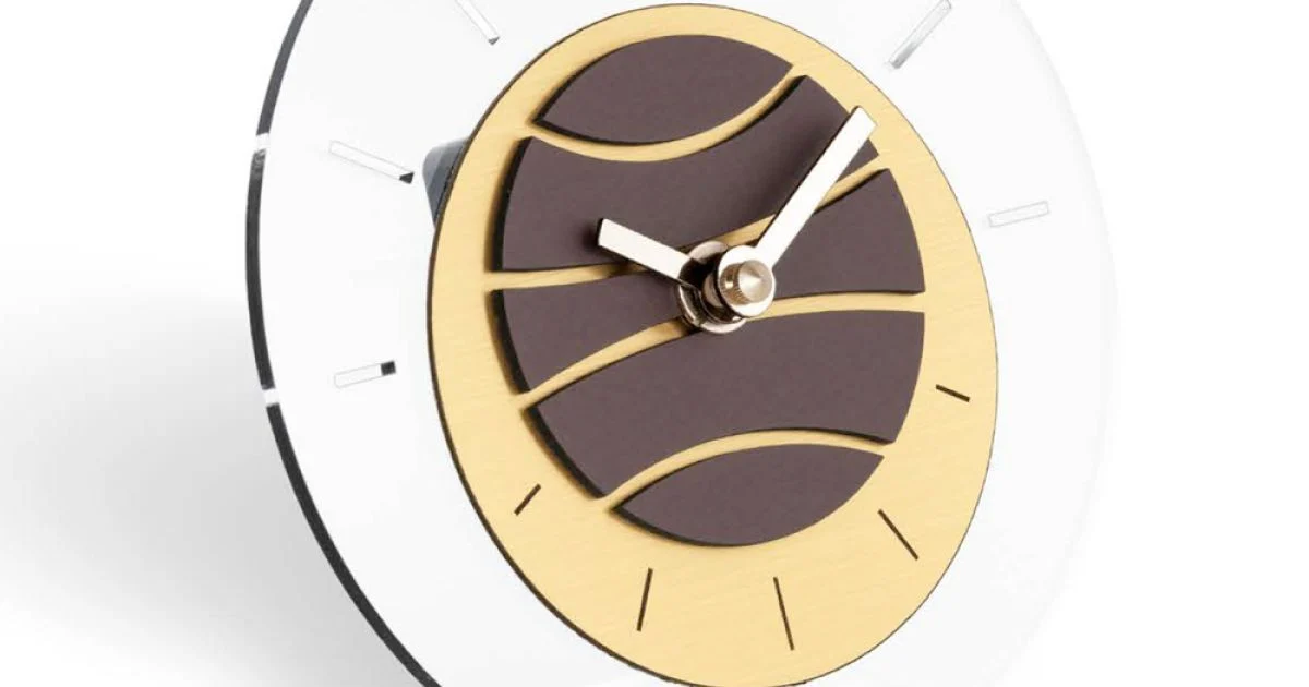 Orologio Tondo da Tavolo in Metacrilato Trasparente Made in Italy - Strange