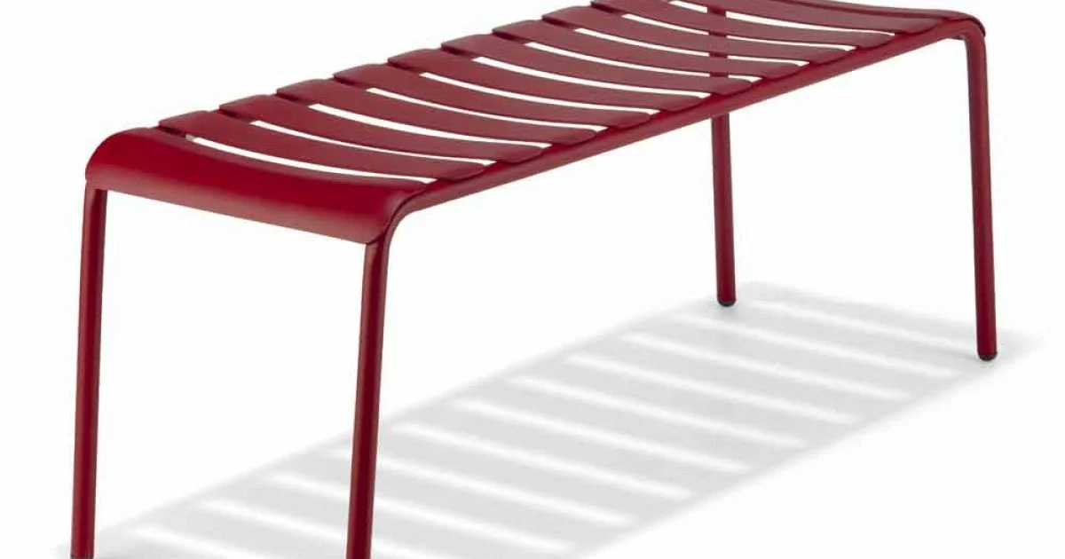 Panca Bassa in Alluminio Verniciato da Esterno, Made in Italy - Sybella