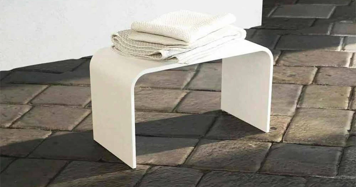 Panca da bagno lunga di design moderno prodotta in Italia Recanati