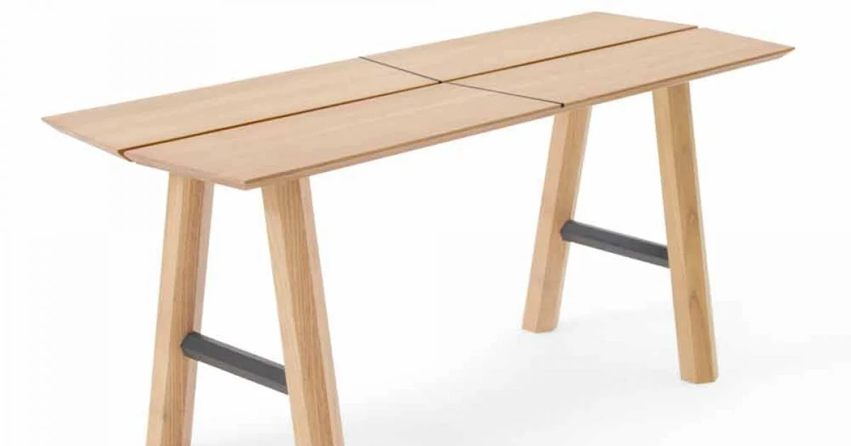 Panca di Design Moderno in Legno di Frassino con Seduta Impiallacciata - Andria