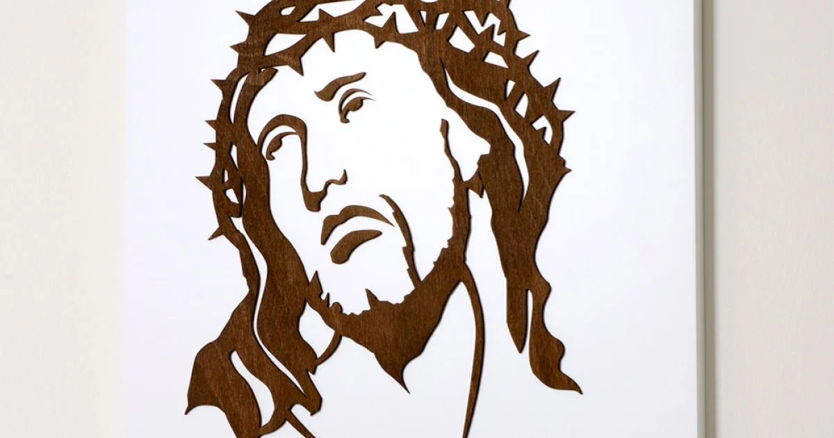 Pannello Bianco che Raffigura il Volto di Cristo Made in Italy - Akari
